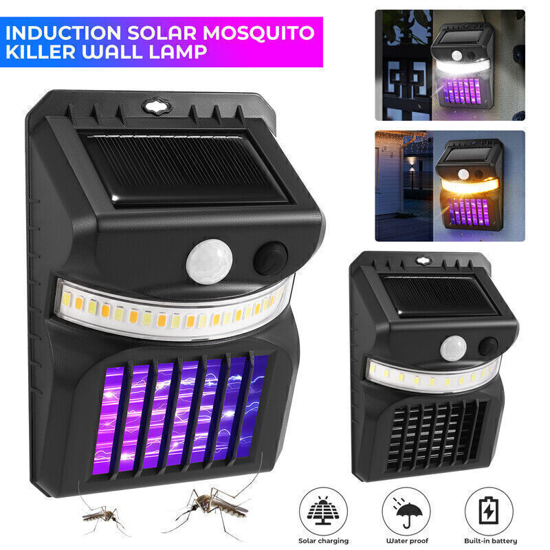 Solar Light Mosquito Killer Lamp Electric Trap Lamp Fly Bug Zapper Pest Control