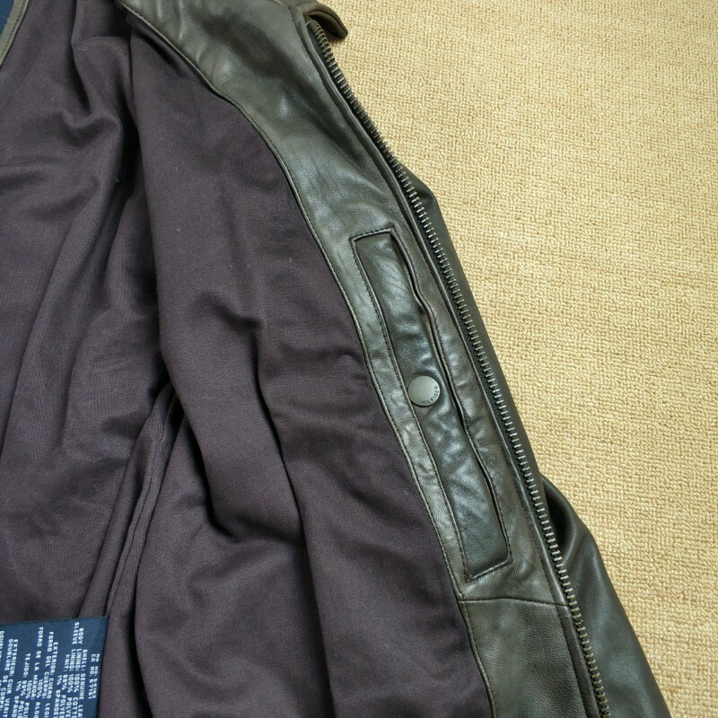 Pre-owned Tommy Hilfiger Men's Genuine Leather Aviator Bomber Jacket Brown S L Xl Xxl
