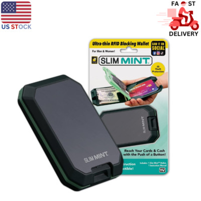 Slim Mint Wallet Ultra-Thin RFID-Blocking, AS-SEEN-ON-TV, ID Theft Protection,