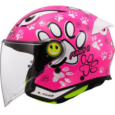 Casco bimba LS2 OF622 FUNNY II PAWS GLOSS PINK