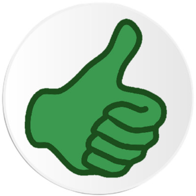 Thumbs Up - 25 Pack Circle Stickers 3 Inch - Positive Yes Affirmative Like
