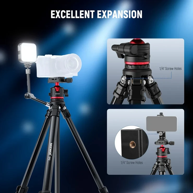 BASICS TP12 66.5" Aluminum Alloy Travel Tripod