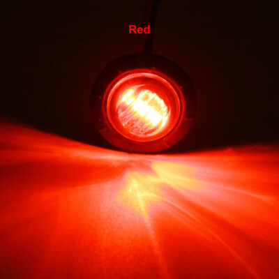 1pc 12V 24V 3LED 3/4'' Round Trailer Side Marker Lights Yellow White Red Trucks