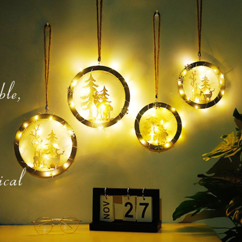 Diy Christmas Tree Hanging Decorations Carved Deer Treetop Decor