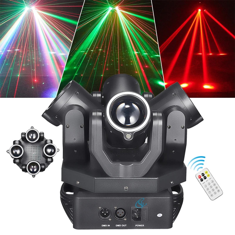 150W Led Four-Head Beam Moving Head Light DMX Controller Rotating Stage Party La