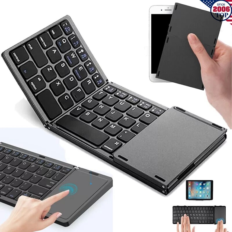 Mini Folding Wireless Bluetooth Keyboard With Touchpad for Laptop ...