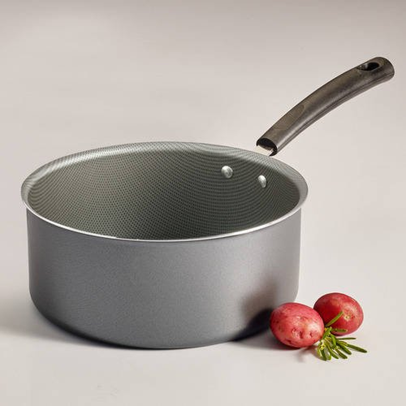Primaware 3 Quart Non-Stick Steel Gray Covered Sauce Pan