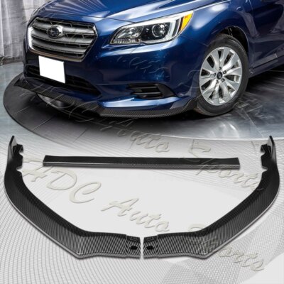 For 2015-2017 Subaru Legacy STi-Style JDM Carbon Look Front Bumper Spoiler Lip