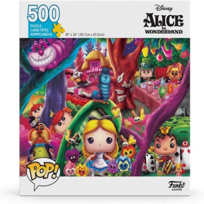Funco Pop Puzzles Disney Alice In Wonderland Vinyl Figure Display Box Collection