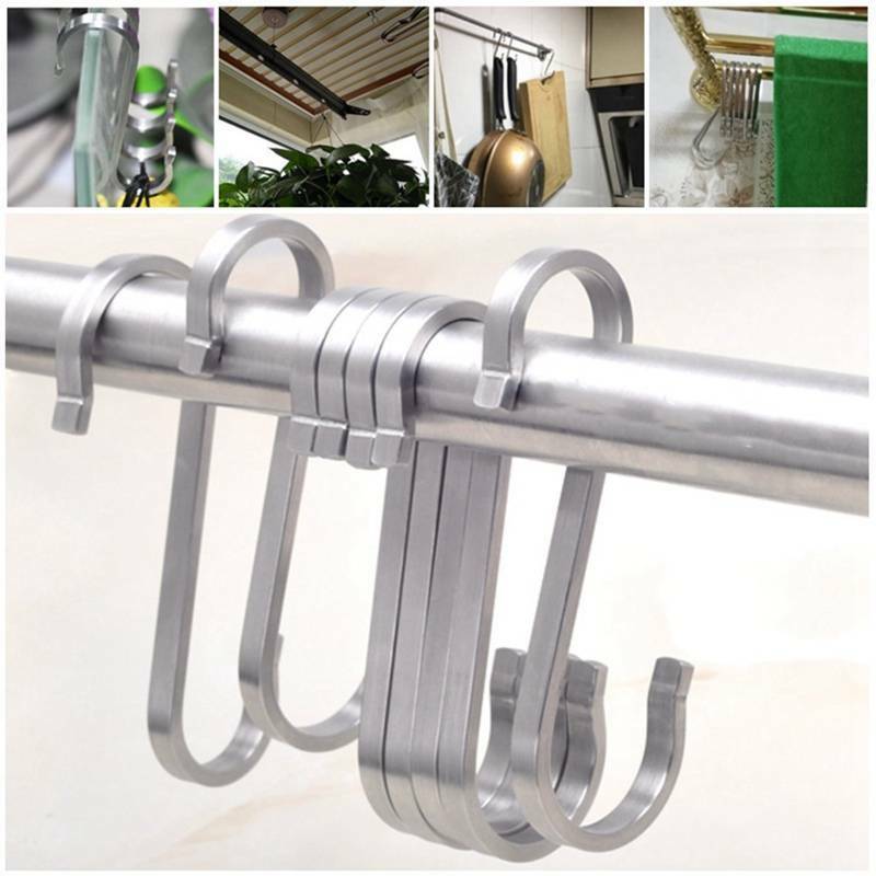 10 Stücke Edelstahl S Haken Küche Fleisch Topf Utensil Kleiderbügel zONwl