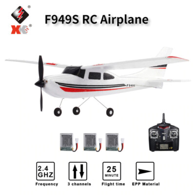 Wltoys F949S 2.4GHz 3CH RC Flugzeug Ferngesteuertes Modell Flugzeug mit 3 Akkus