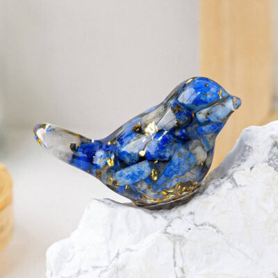 Natural Lapis Lazuli Bird Quartz Crystal Gravel Birdie Carved Mini Reiki Mascot