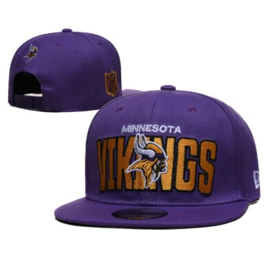 Minnesota Vikings Classic Embroidered Flat brimmed Hat Adjustable Cap New