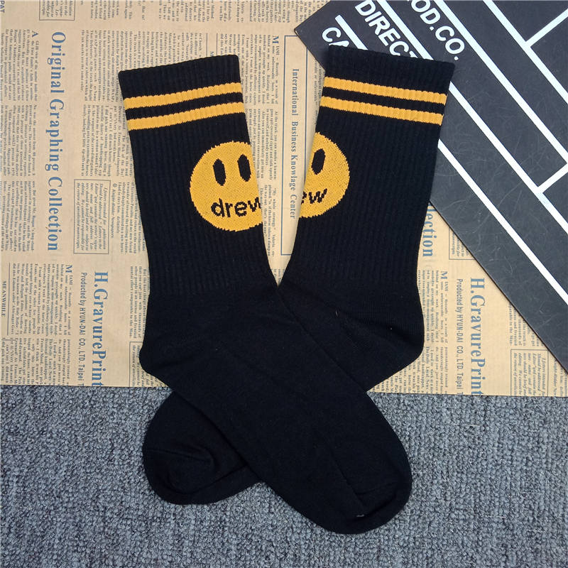 The Drew House Mascot Logo Cotton Crew Socks Justin Bieber