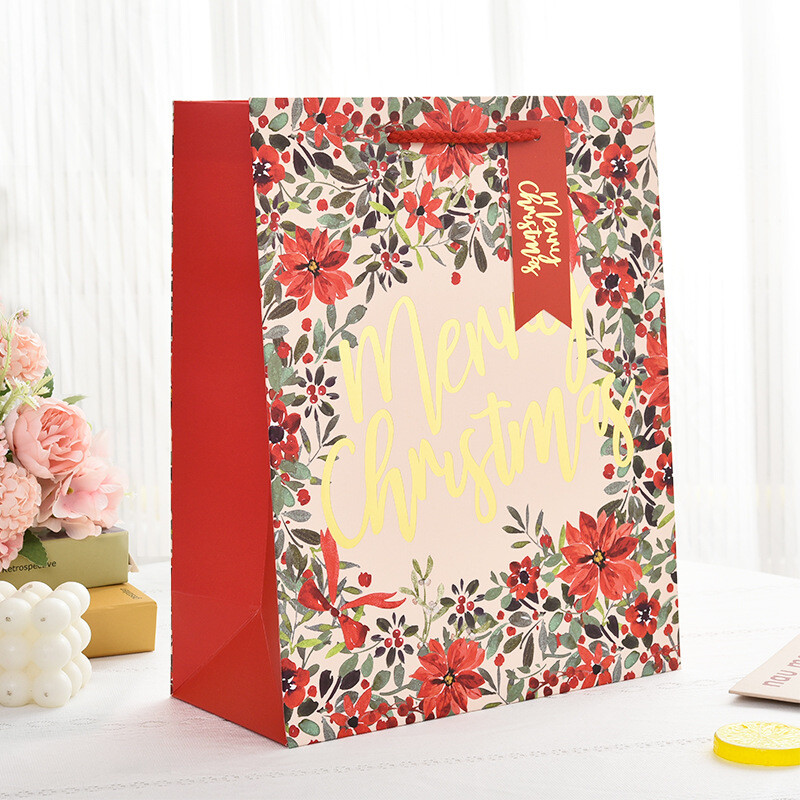 3Pcs Christmas Gift Bags, Handbag Medium Large Gift Wrapping Bags Xmas Presents