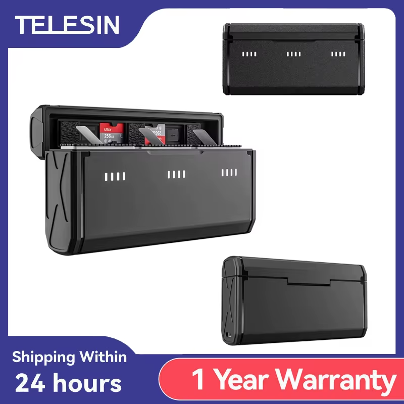 TELESIN Pocket Charger For Hero 13 TF Card Storage 3 Slots Battery Fast Chargin