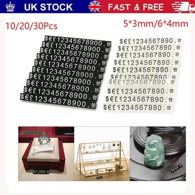 Price Tag Cube Adjustable Assembly Number Angled Pricing Display Label Block UK