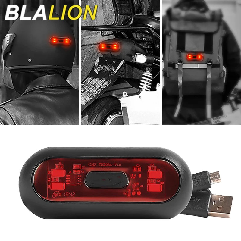 Fanale Posteriore Casco BLALION Luce Bici USB Ricaricabile Lampada Avvertimento
