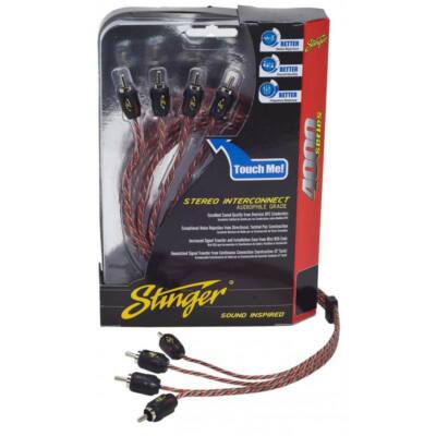 Stinger SI4417 17Ft 4000 Series 4 Channel Directional Twisted RCA Cable