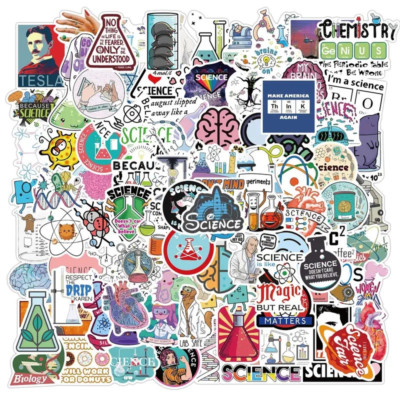 Science Stickers, Set of 25, funny, laptop, water bottle, decal, bio, chem,