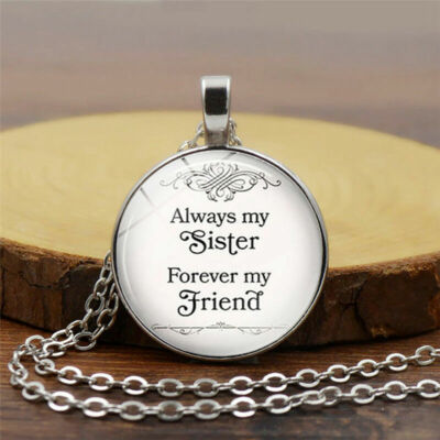 Always My Sister Forever My Friend Necklace Pendant Gift Family Best Friends UK