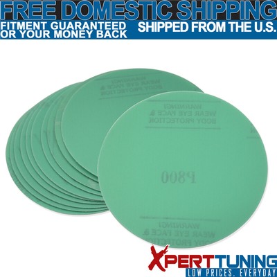 Fit x10 Pcs Wet Dry Green Sanding Paper Repair Sand Disc 800 Grit 5 Inch PSA