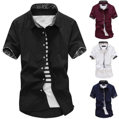 Stecker Hemden Herren Top Arbeit Hemden Knöpfe Formelle Top Revers Kragen