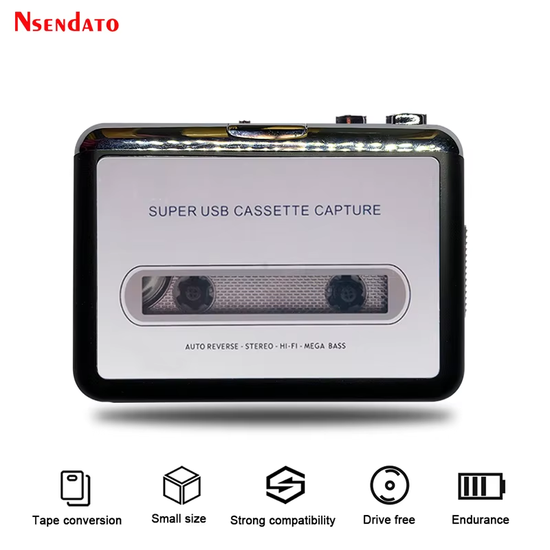 USB Cassette Capture Radio Player Portable USB Cassette Tape to MP3 Converter Ca