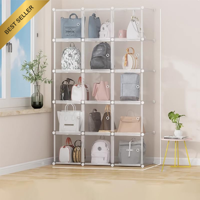 Clear Handbag Purse Bag Toy Wardrobe Organizer Storage Rack Waterproof for Home,