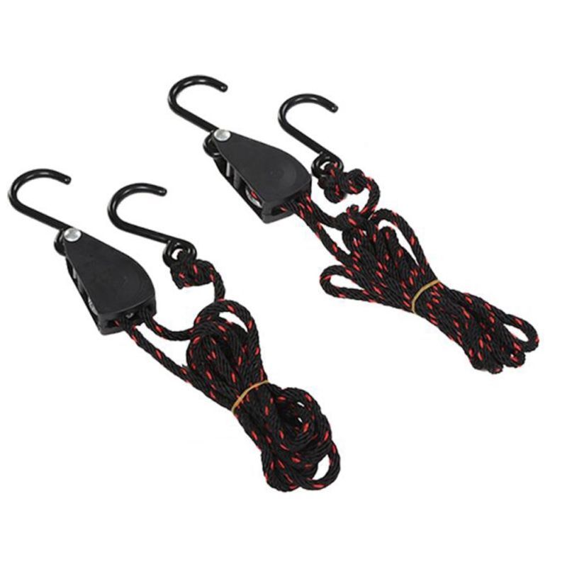 Set of 2 Ratchet Kayak Canoe Bow and Stern Tie Down Strap Adjustable