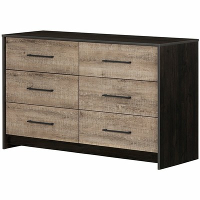 South Shore Munich Oak Laminate 6 Drawer Double Dresser For Sale