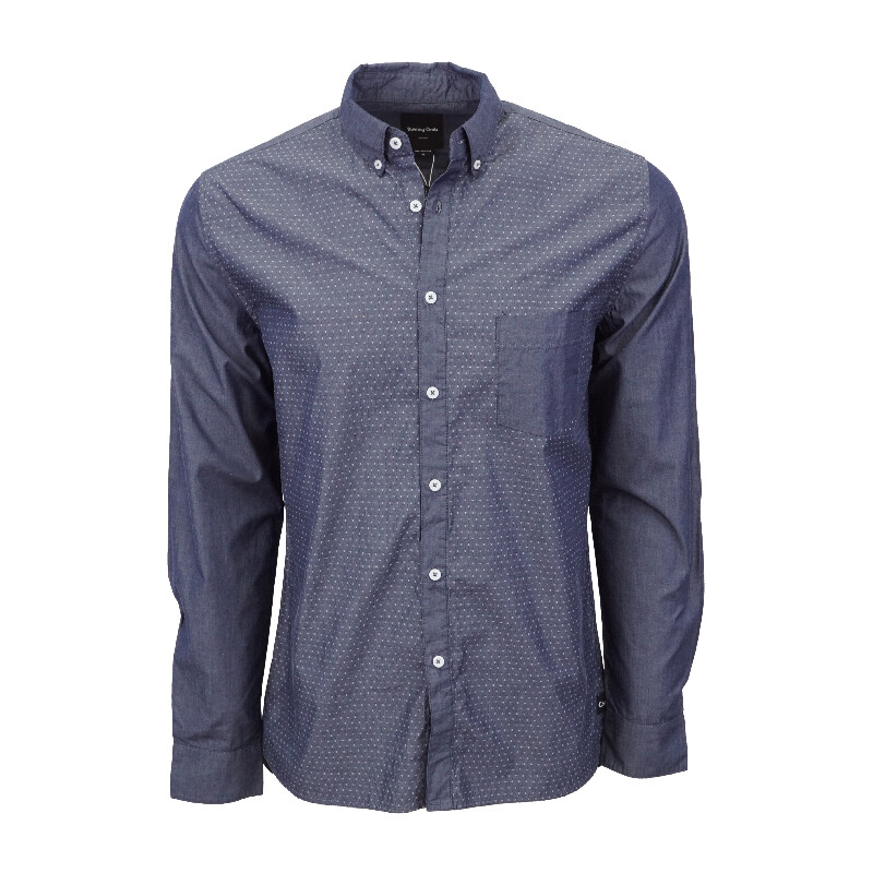 

МУЖСКАЯ РУБАШКА BARNEY COOLS ANDO С ДЛИННЫМИ РУКАВАМИ НА КНОПКАХ, Indigo