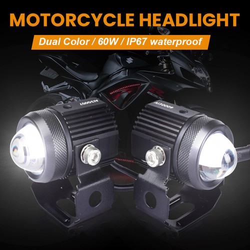 2x Motorrad Scheinwerfer Zusatzscheinwerfer 60W Motorradscheinwerfer LED Lampe
