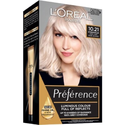 L'Oreal Paris Preference Stockholm 10.21  Very Very  Light Pearl Blonde Hair Dye