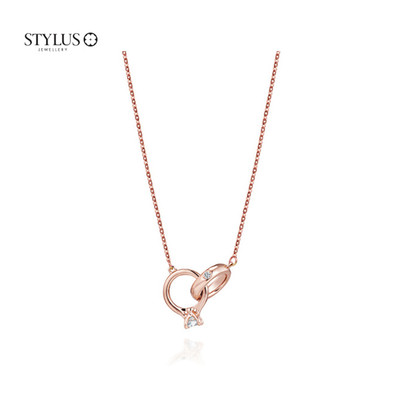 Pre-owned Stylus Women's Jewelry Pink Gold 14k Necklace 251300265 Gift Rose Gold