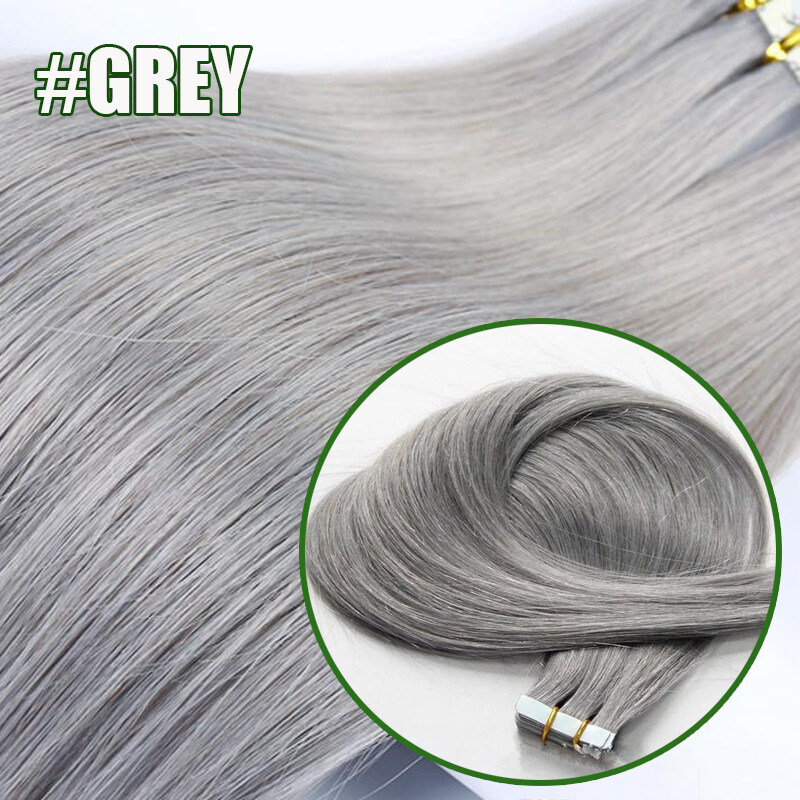 60PCS Russian Skin Remy Tape Glue in Real Human Hair Extensions Multi Color USPS