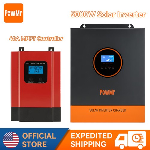 5000W 48V Solar Hybrid Inverter Charger 110VAC Off Grid 80A MPPT Controller 500V