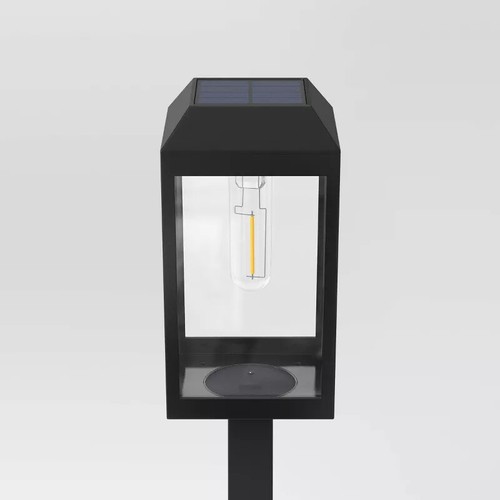 6pk Window Lantern Solar LED Outdoor Path Lights Matte Black - Threshold