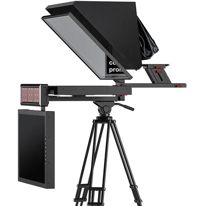 .. DT22 Dual-Screen Teleprompter Kit (22") Tempered Glass Beamsplitter Prompting