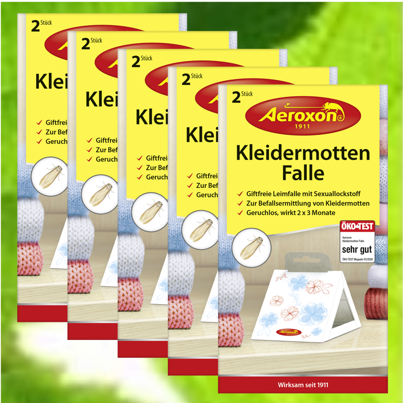 Aeroxon Kleidermotten-Falle Pheromonfalle 5x2 Stück °GB