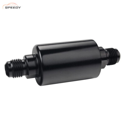 High Flow Inline Fuel Filter Aluminium Alloy 100 Micron Cleanable AN6