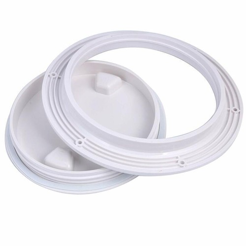 Amarine Made 2 Pack Boat Round Non Slip Inspection Hatch,Deck Plate 7 Inch,White