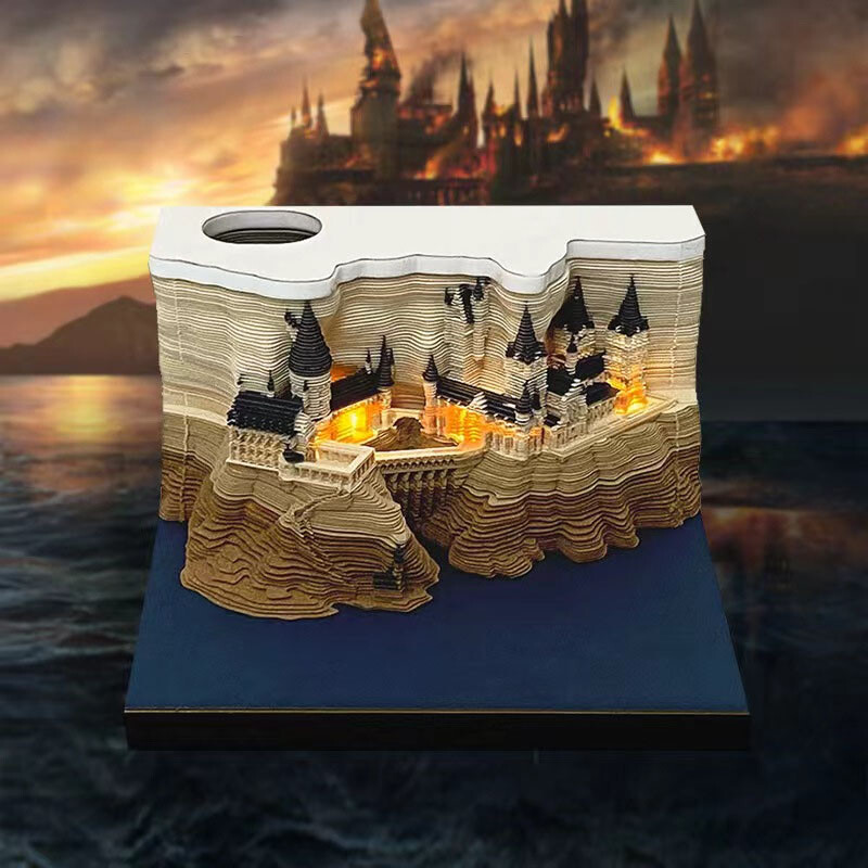 3D Calendar Notepad Magic Castle 3D Memo Pad Calendar 2024 A