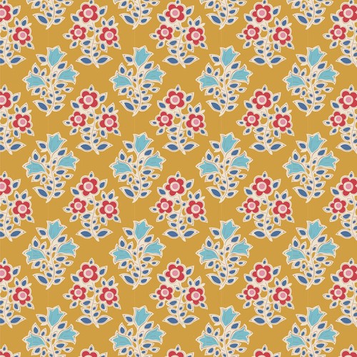 Quilting Patchwork Fabric TILDA Jubilee Farm Flowers Mustard 50x55cm FQ