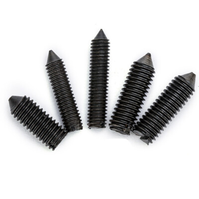 M2-M8 Black Steel Slotted Head Cone Point Tapered End Headless Bolt Set Screw