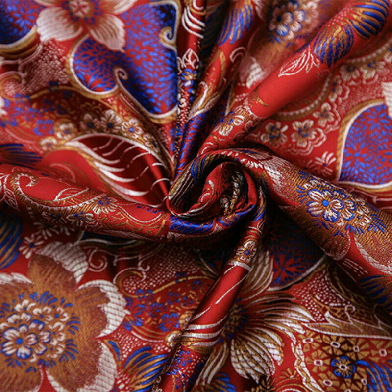 Chinese Brocade Damask Fabric Acquard Cheongsam Costume Material By Metre