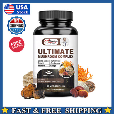 Ultimate Mushroom Complex Capsules, Lions Mane, Reishi, Shiitake,Memory Support