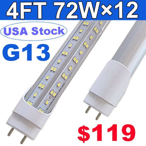 Light Fluorescent Replacement T8 4 Foot Bulb 12 Pc