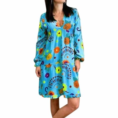 Damen Boho Tunikakleid Baggy Strand Sommerkleid Longtop Kleider Shirt Minikleid
