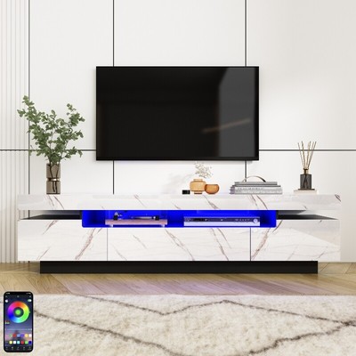 For 75/80 Inch Tv,modern Led High Gloss Entertainment Center